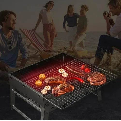 PARRILLA PORTATIL PLEGABLE CARBON NEGRA - 4