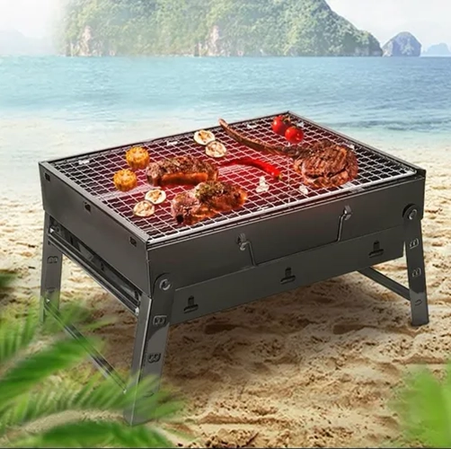 PARRILLA PORTATIL PLEGABLE CARBON NEGRA - 6
