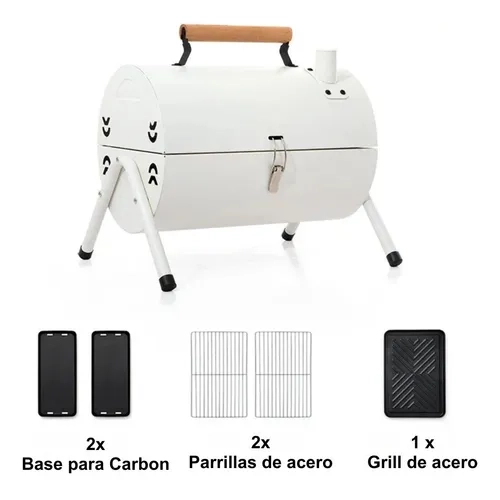 PARRILLA CARBON AHUMADOR CHIC HAUS BLANCA - 2