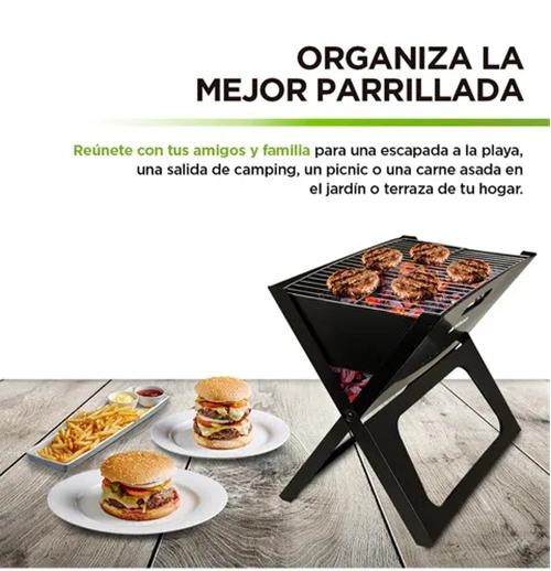 PARRILLERA CARBON PLEGABLE NEGRA - 4