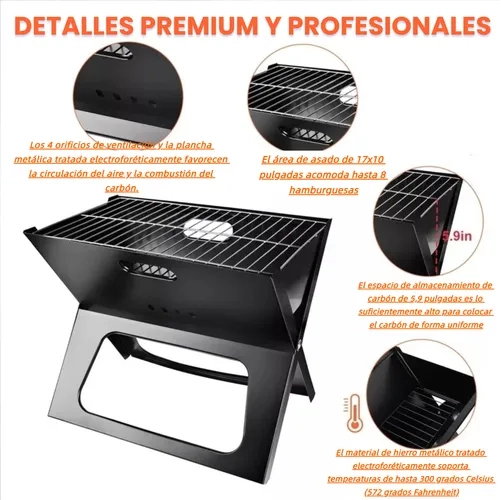 BARBACOA PLEGABLE DOBLE CAPA JARDIN - 3