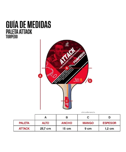 PALETA TENIS MESA ATTACK TORPEDO COMPETITION - 2