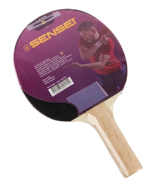 PALETA PING PONG SENSEI 1* ROJA/NEGRA - 3