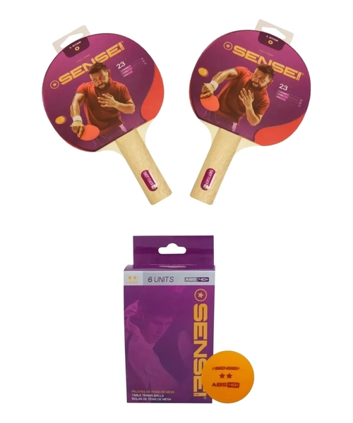 PALETA PING PONG SENSEI 1* ROJA/NEGRA - 4