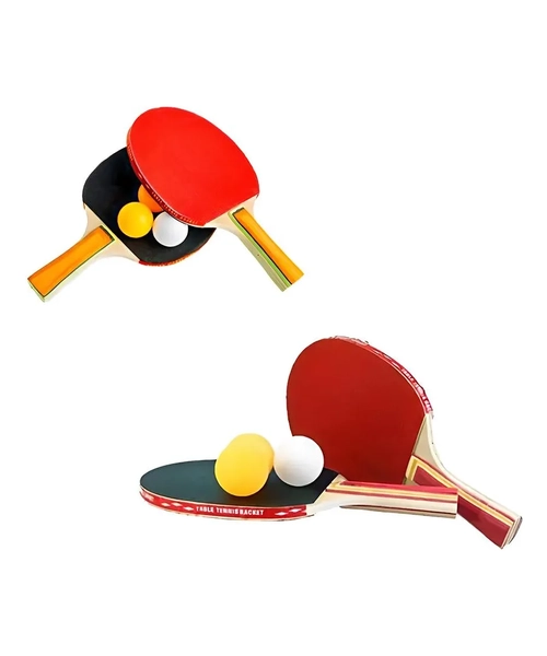 RAQUETAS MADERA + GOMA + 3 PELOTAS HAMELIN - 2