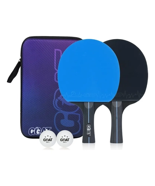 PACK 2 RAQUETAS TENIS MESA GOAT + ESTUCHE + 2 PELOTAS - 1