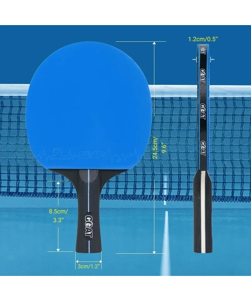 PACK 2 RAQUETAS TENIS MESA GOAT + ESTUCHE + 2 PELOTAS - 4