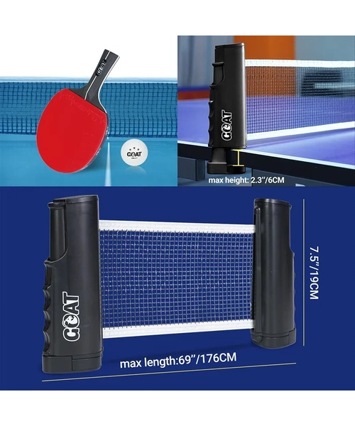 PACK 2 PALETAS PING PONG + ESTUCHE + RED + 6 PELOTAS GOAT - 3
