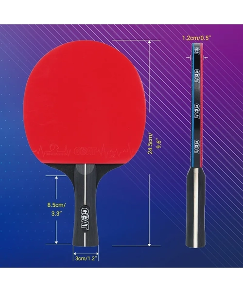 PACK 2 PALETAS PING PONG + ESTUCHE + RED + 6 PELOTAS GOAT - 5