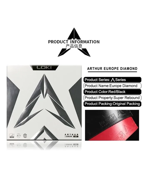 GOMA PROFESIONAL TENIS MESA LOKI ARTHUR EUROPA ROJA - 2