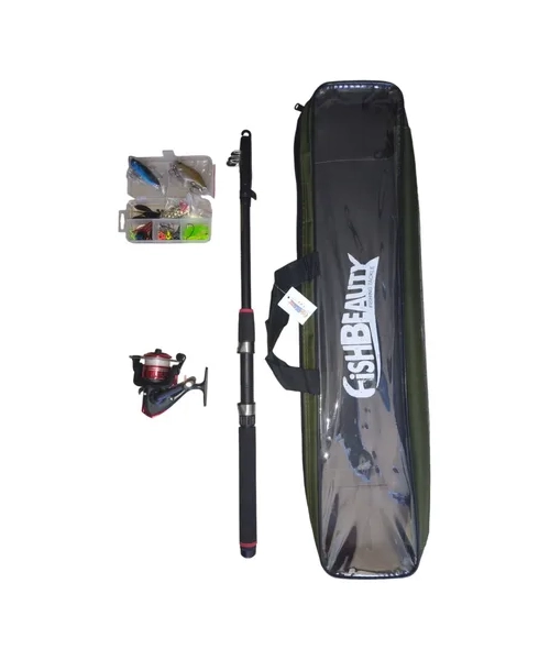 KIT CAÑA PESCAR TELESCOPICA + ACCESORIOS + BOLSO - 3