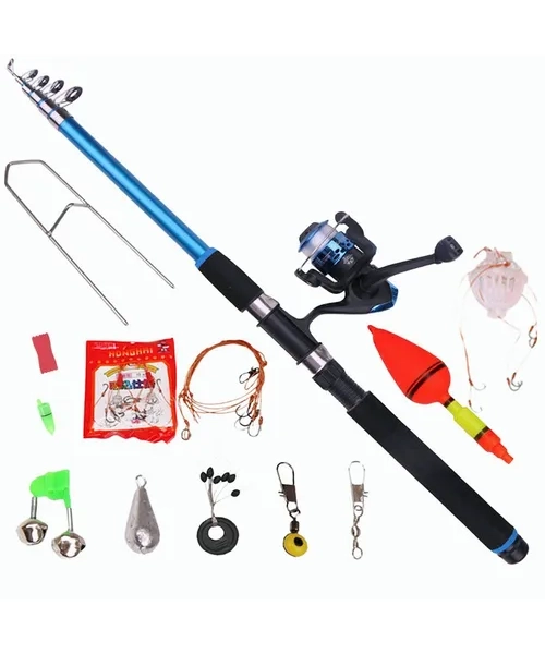 SET CAÑA PESCAR 2.10 M + CARRETE + NYLON + PLOMOS - 2