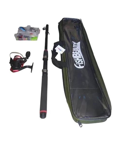 KIT CAÑA PESCAR TELESCOPICA + ACCESORIOS + BOLSO - 2