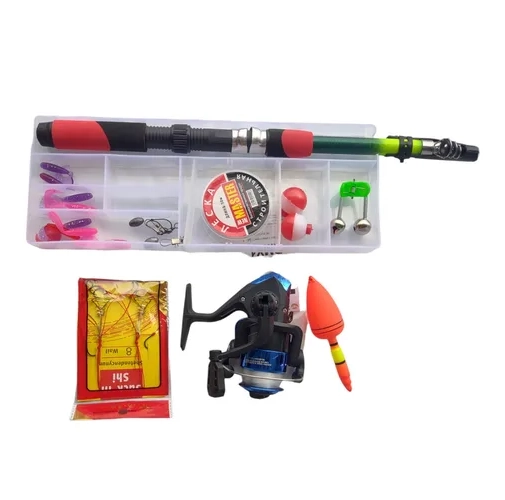 SET PESCA CAÑA TELESCOPICA CON MOSQUERO Y CARRETE - 2