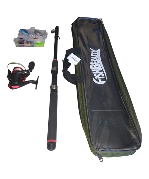KIT CAÑA PESCAR TELESCOPICA + ACCESORIOS + BOLSO - 3