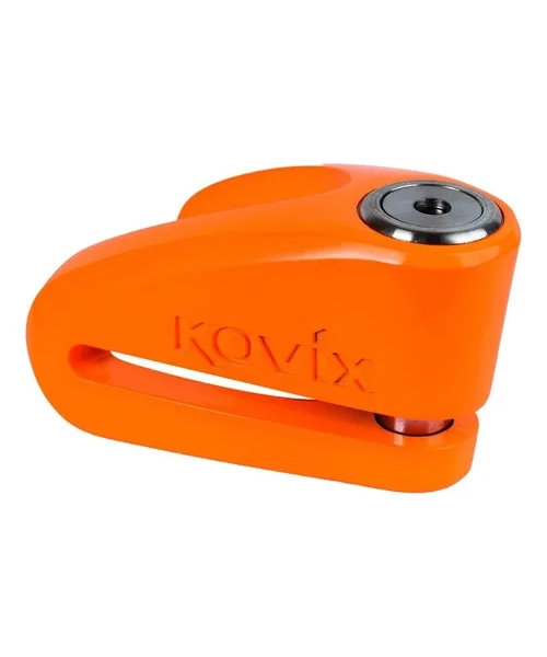 CANDADO DISCO MOTO KOVIX KVZ1 METAL PULIDO PASADOR 6MM NARANJA - 3