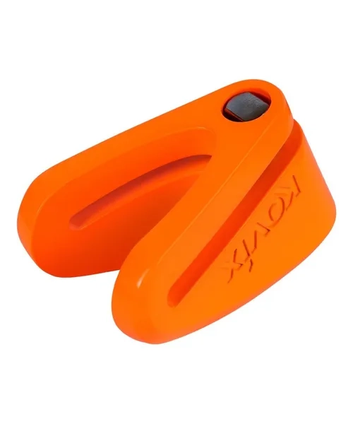 CANDADO DISCO MOTO KOVIX KVZ1 METAL PULIDO PASADOR 6MM NARANJA - 4