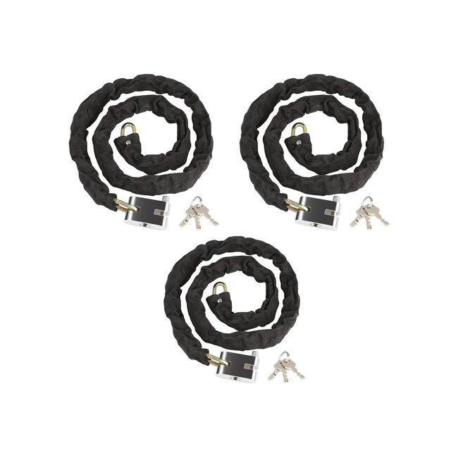 PACK 3 CADENAS SEGURIDAD - CANDADO PARA MOTOS Y BICICLETA 100CM - 1