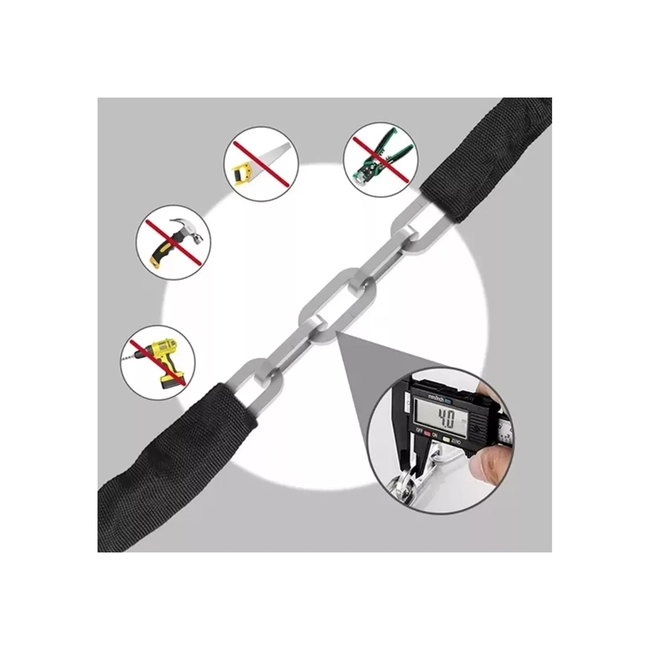 PACK 3 CADENAS SEGURIDAD - CANDADO PARA MOTOS Y BICICLETA 100CM - 4