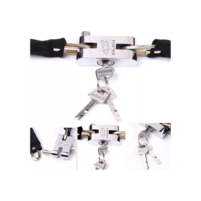 PACK 3 CADENAS SEGURIDAD - CANDADO PARA MOTOS Y BICICLETA 100CM - 5