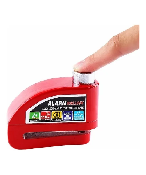 CANDADO MOTO ALARMA FRENO DE DISCO Y BICICLETA 110DB - 4