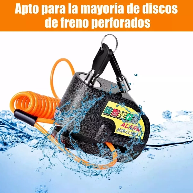ALARMA MOTOCICLETA BLOQUEO IMPERMEABLE FRENO DISCO - 2