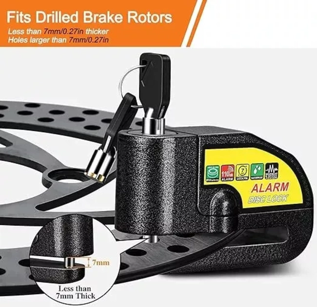 ALARMA MOTOCICLETA BLOQUEO IMPERMEABLE FRENO DISCO - 3