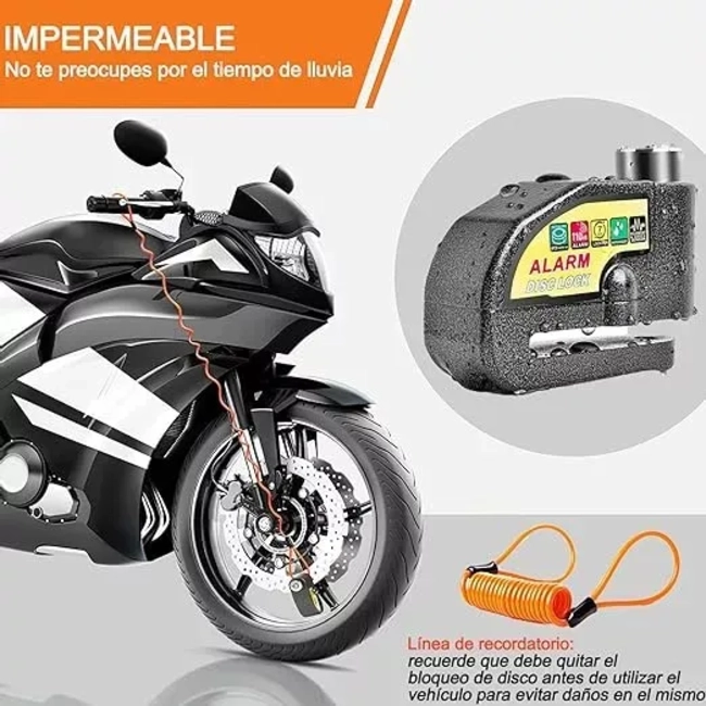 ALARMA MOTOCICLETA BLOQUEO IMPERMEABLE FRENO DISCO - 4