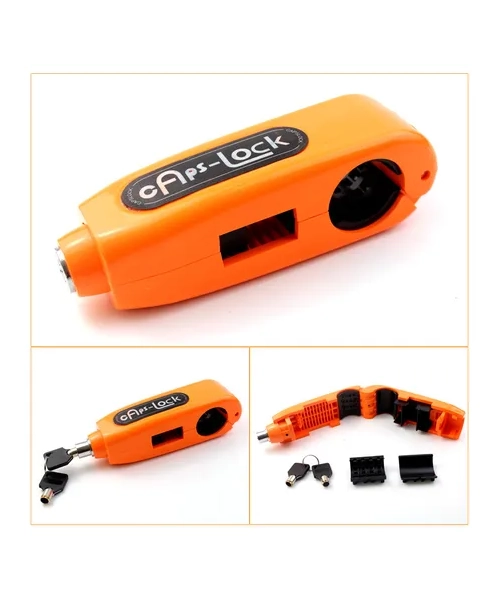 ACCESORIOS MOTO CANDADO ANTIRROBO MANILLAR NARANJA - 4