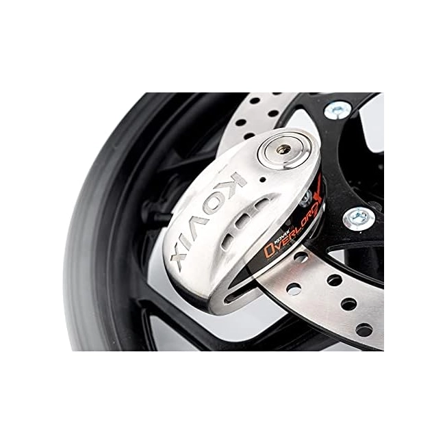 CANDADO DISCO MOTO KOVIX KNX15 ACERO INOXIDABLE ALARMA 14MM - 2