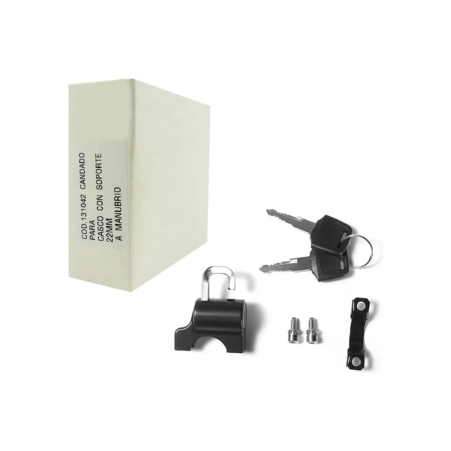 CANDADO PARA CASCO DE MOTO CON SOPORTE A MANUBRIO - 3