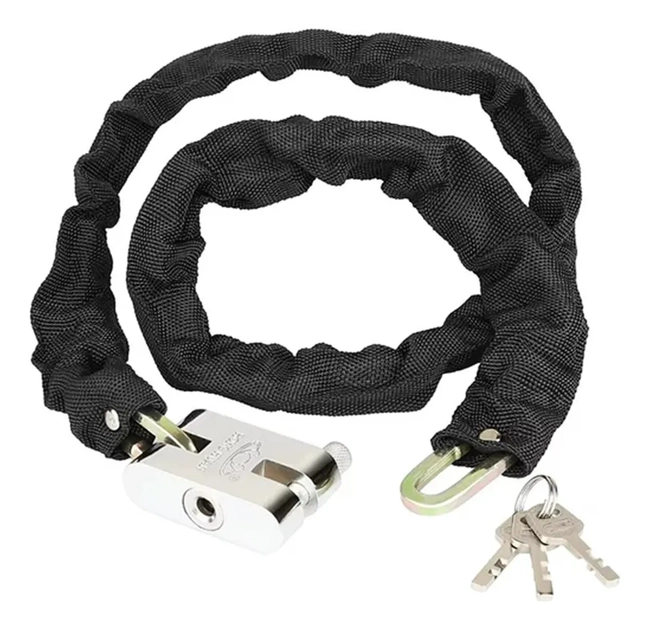 CADENA DE SEGURIDAD Y CANDADO PARA MOTO BICICLETA 60 CM - 1