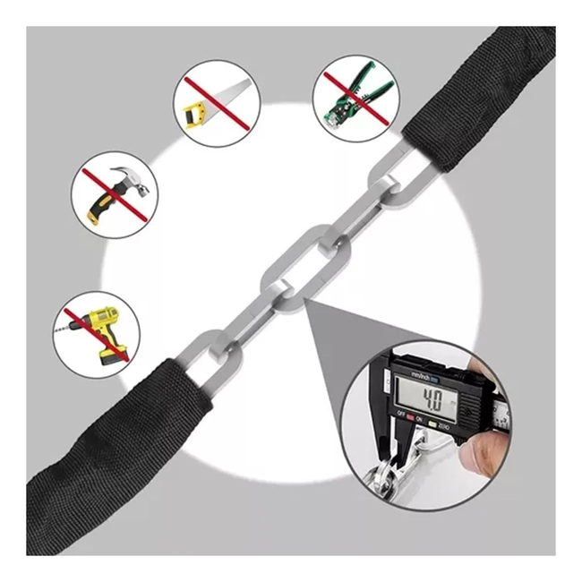CADENA DE SEGURIDAD Y CANDADO PARA MOTO BICICLETA 60 CM - 2