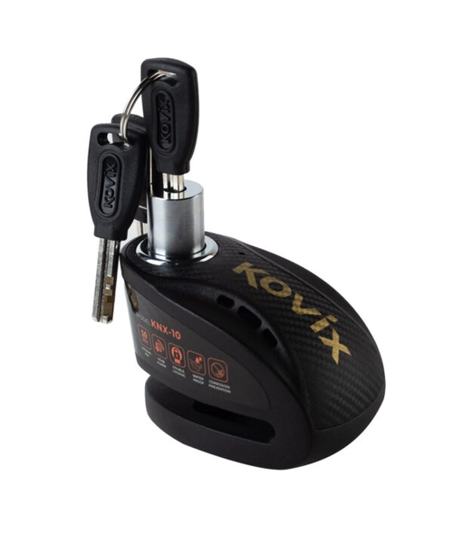 CANDADO DISCO MOTO KOVIX KNX10 ALARMA 120DB DOBLE LOCK NEGRO - 2