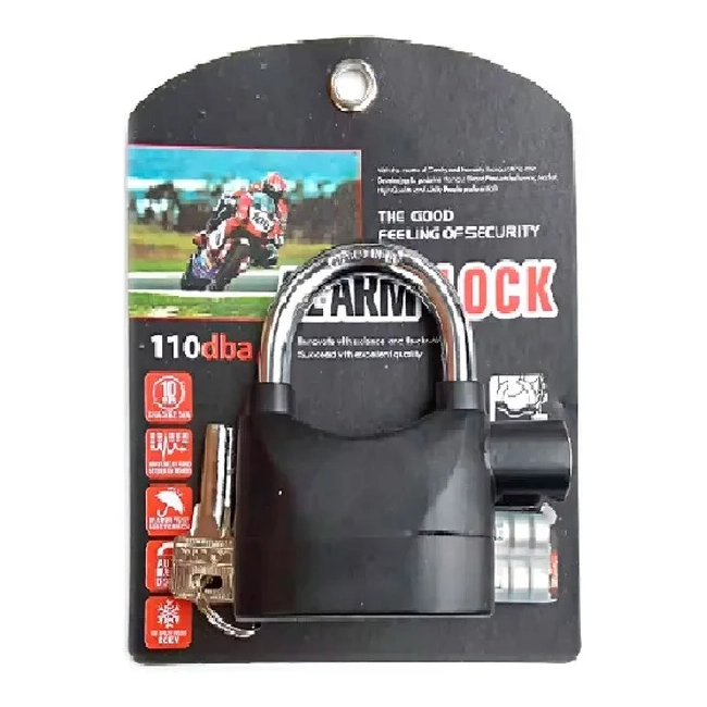CANDADO DE SEGURIDAD CON ALARMA PARA MOTOS Y BICIS - 4