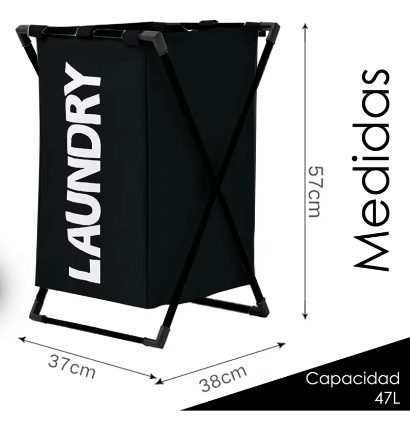 CESTA ROPA SUCIA PLEGABLE TELA PRACTICA - 4