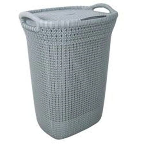 CANASTO ROPA RECTANGULAR KHIPU PLASTICO COLOR GRIS - 4