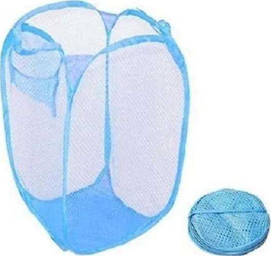 CANASTO MALLA ROPA PLEGABLE LAVANDERIA - 1
