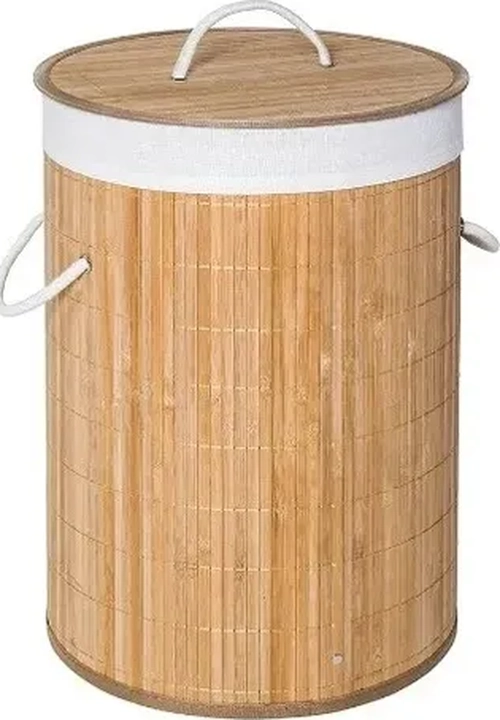 CANASTO ROPA BAMBU REDONDO COLOR MARRON - 2