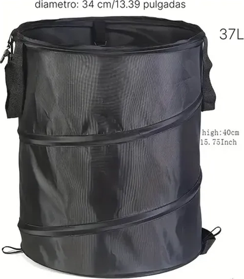 CANASTO ROPA SUCIA PLEGABLE MULTIUSO COLOR NEGRO - 5