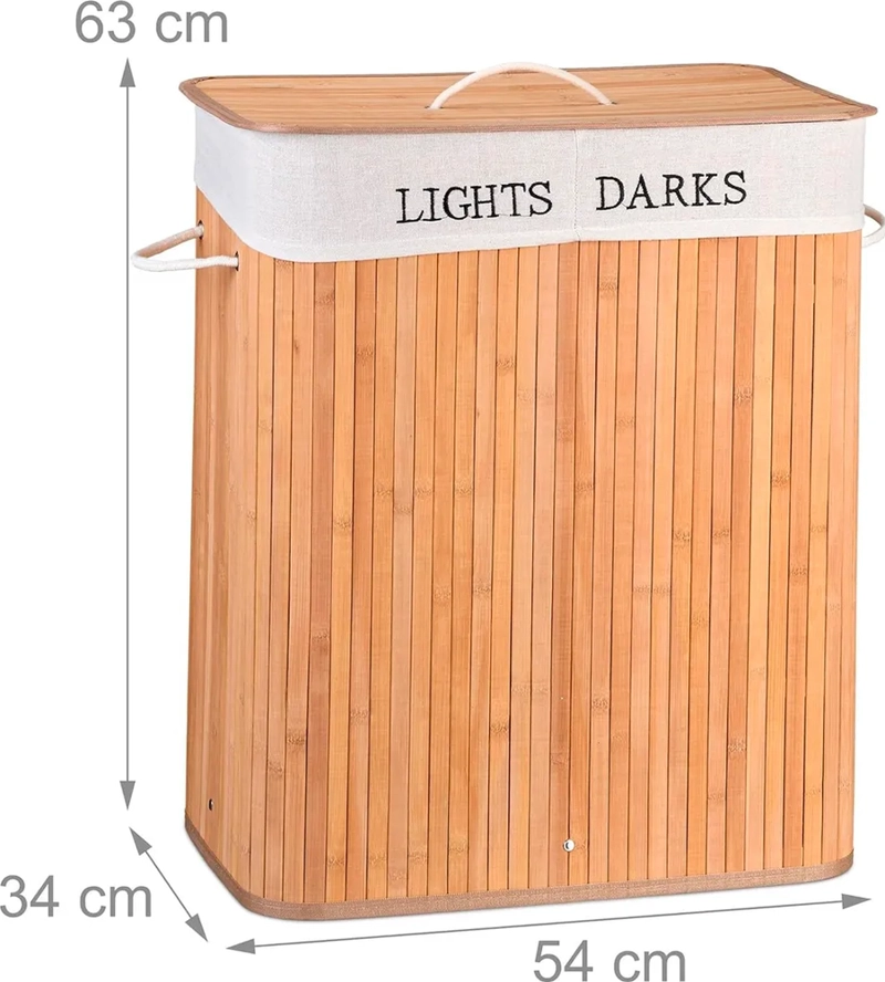 CANASTO ROPA BAMBU DOBLE 65CM CON TAPA - 3