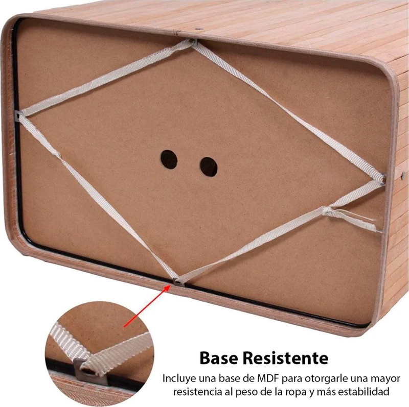 CANASTO ROPA BAMBU DOBLE 65CM CON TAPA - 7