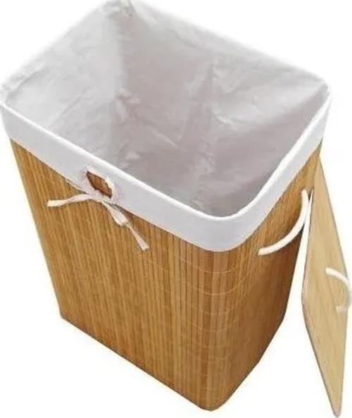 CESTO ROPA RECTANGULAR BAMBU NATURAL - 1
