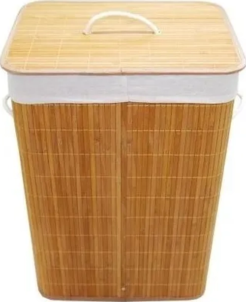 CESTO ROPA RECTANGULAR BAMBU NATURAL - 4