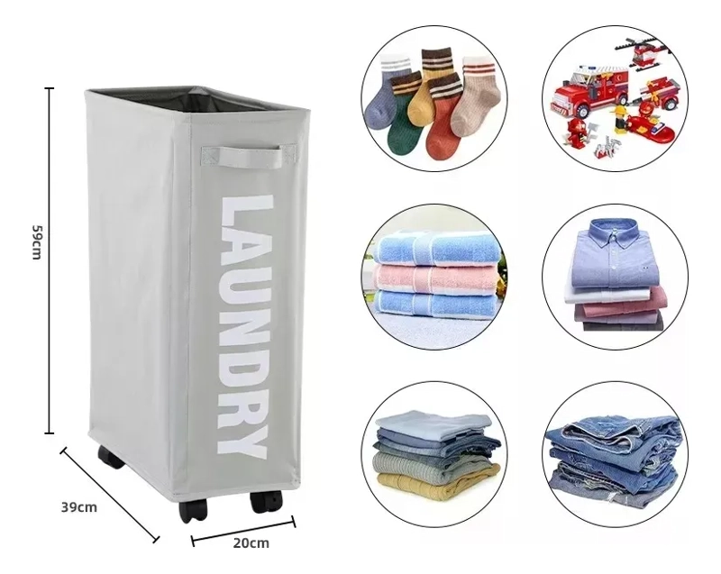 CANASTO ROPA SUCIA CON RUEDAS LAUNDRY - 5