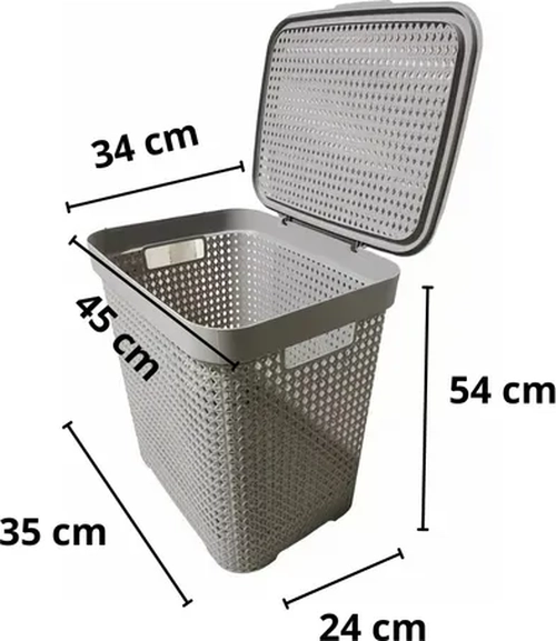 CANASTO ROPA ORGANIZADOR CON TAPA RECTANGULAR - 3