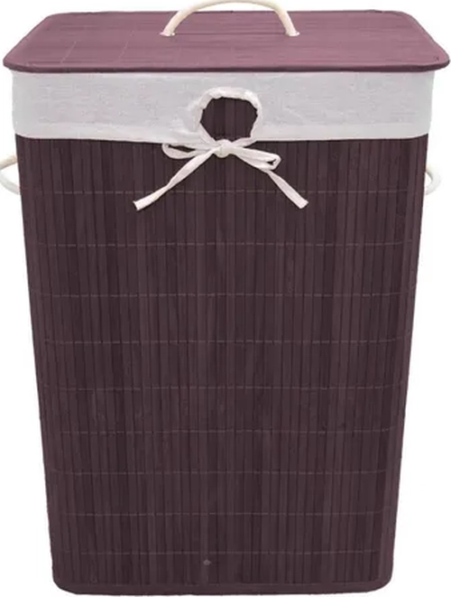 CESTO ROPA RECTANGULAR BAMBU CHOCOLATE - 1