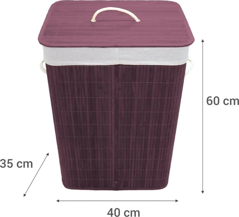 CESTO ROPA RECTANGULAR BAMBU CHOCOLATE - 4