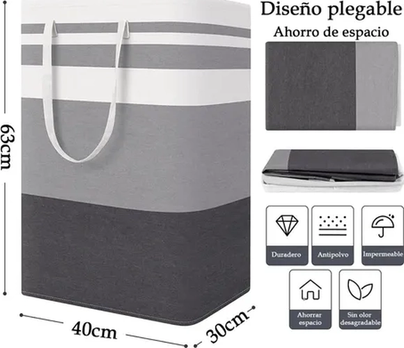 PACK 4 CESTOS ROPA SUCIA PLEGABLES (2X75L + 2X5L) - 3