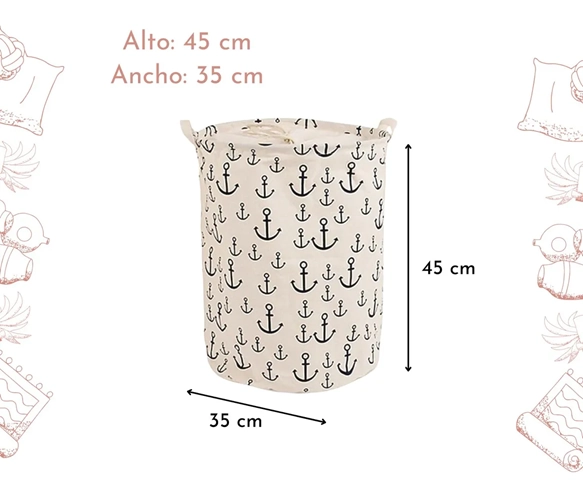CANASTO ROPA SUCIA DISEÑO ANCLA - 4